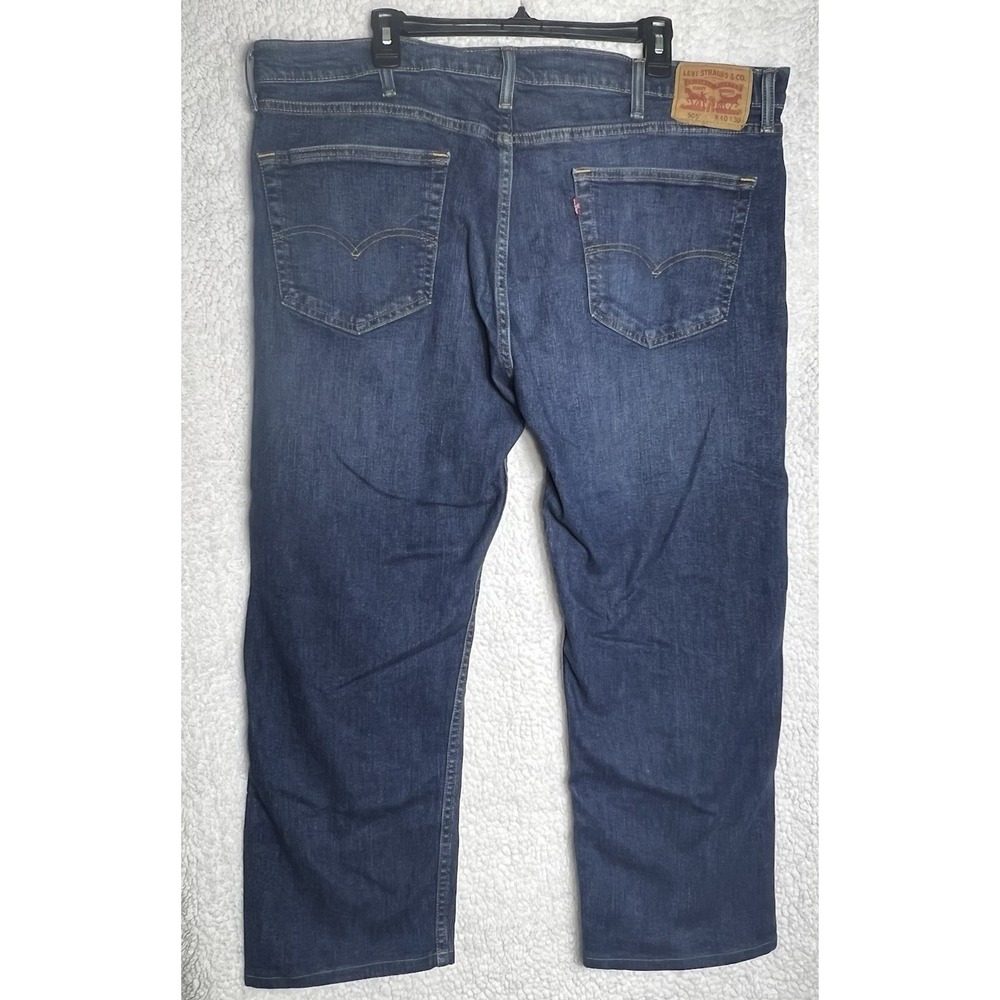 Levi's 505 Jeans Mens 40x30 Blue Regular Fit Straight Leg Dark Wash Denim (READ) - Picture 5 of 11
